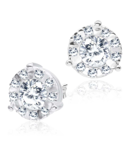 Fashion 925 Silver Ear Stud With Round CZ STS-3230